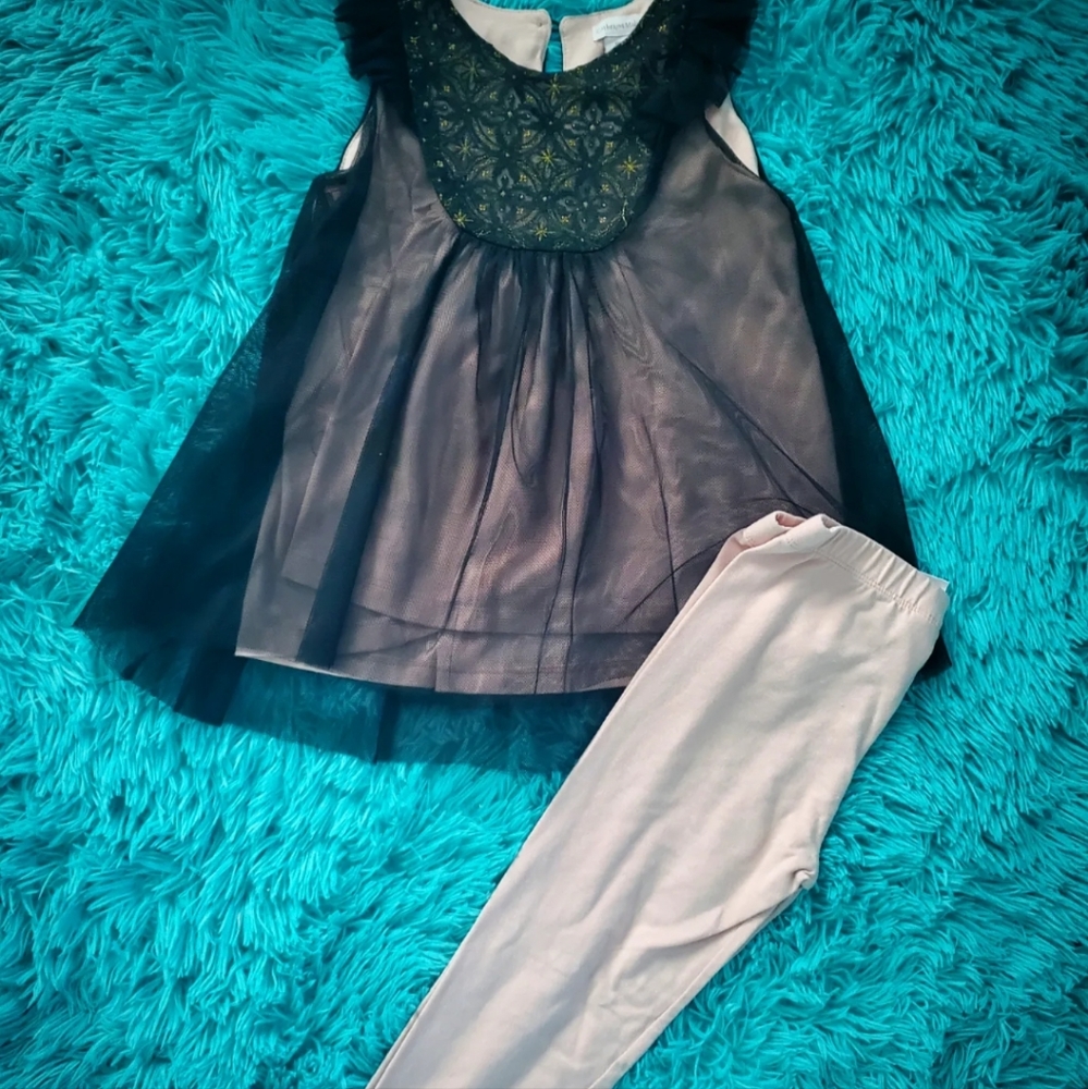 Catherine Malandrino outfit, Girls Size 6x, Black & pink w/ beautiful detail